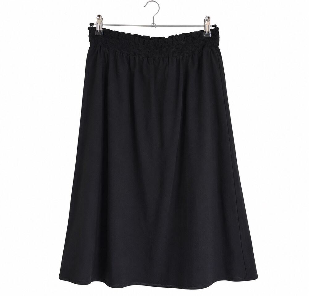Athleta Savannah Skirt XL Black A-Line Midi Travel Pull-On Stretch Athletic